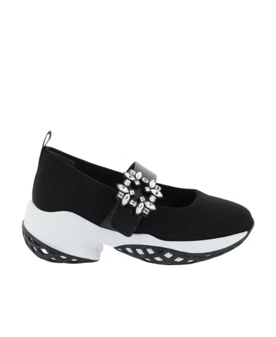 ROGER VIVIER ROGER VIVIER VIV' RUN EMBELLISHED BUCKLE BALLERINAS