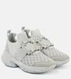 Roger Vivier Viv Run Strass Buckle Runner Sneakers In Grau