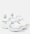 Roger Vivier Viv' Run Embellished Sneakers In Silver