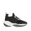 Roger Vivier Roger Viv Mesh Crystal Embellished Slip On Sneakers In Black Nylon In Black
