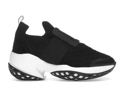 Pre-owned Roger Vivier Viv' Run Fabric White (women's) Sneakers In Black