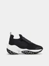 Roger Vivier Viv Run Mesh And Leather Sneakers In Black