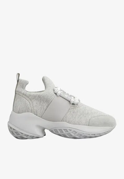 Roger Vivier Viv' Run Sneakers In Jersey In Gray