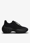 Roger Vivier Viv' Run Light Crystal Embellished Buckle Sneakers In Black