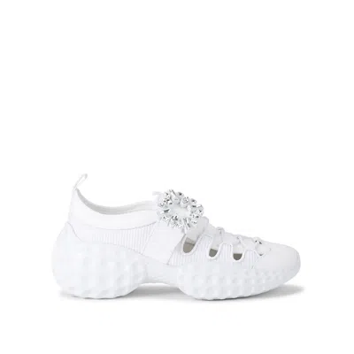 Roger Vivier Viv' Run Light Sneakers In White