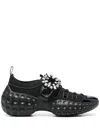 Roger Vivier Light Strass Sneakers Crystal-buckle Detail In Black