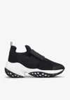 Roger Vivier Viv Run Mesh And Leather Sneakers In Black
