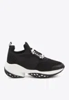 Roger Vivier Crystal-embellished Black Slip-on Sneakers In Black