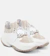 Roger Vivier 45mm Viv Run Strass Technical Sneakers In Beige