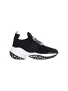 Roger Vivier Roger Viv Mesh Crystal Embellished Slip On Sneakers In Black Nylon In Black  