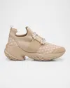 Roger Vivier Viv Run Strass Buckle Chunky Sneakers In Beige