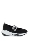 Roger Vivier Viv Run Strass Buckle Hybrid Slip Ons In Nero