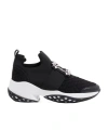 Roger Vivier Roger Viv Mesh Crystal Embellished Slip On Sneakers In Black Nylon In Black