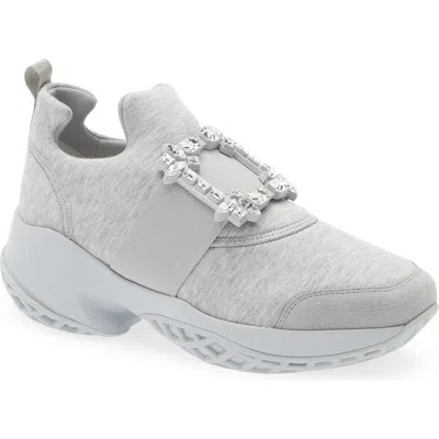 Roger Vivier Viv Run Strass Sneaker In White