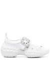 Roger Vivier Sneakers Con Fibbia Con Cristalli In White