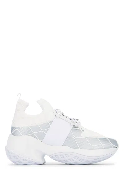 Roger Vivier Viv Run Strass Technical In White