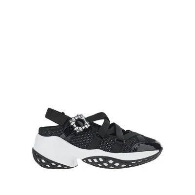 Roger Vivier Viv Run Strass Sneakers In Black