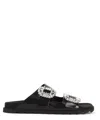 Roger Vivier Slidy Viv Crystal-embellished Leather Slides In Black