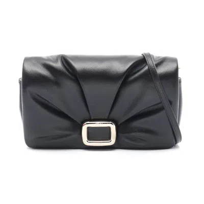 Roger Vivier Viv Shock Leather Smartphone Bag In Black
