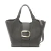 Roger Vivier Viv Shock Mini Leather Handbag In Black