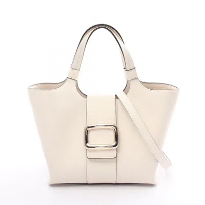 Roger Vivier Viv Shock Mini Leather Handbag In White