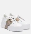 Roger Vivier Viv Skate Crystal Embellished Platform Sneaker In White