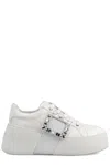 Roger Vivier Viv Skate Embellished Sneakers In White