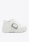 Roger Vivier Women Viv Skate High Leather Sneakers In White