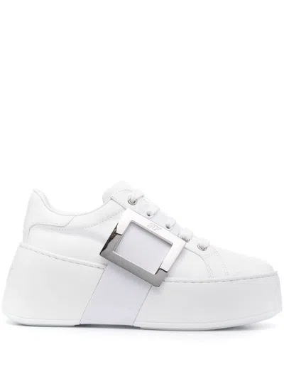 Roger Vivier Viv Skate High Leather Sneakers