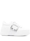 Roger Vivier Women Viv Skate High Strass Leather Sneakers In Multi