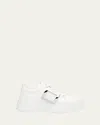 Roger Vivier Viv Skate Leather Buckle Sneakers In White
