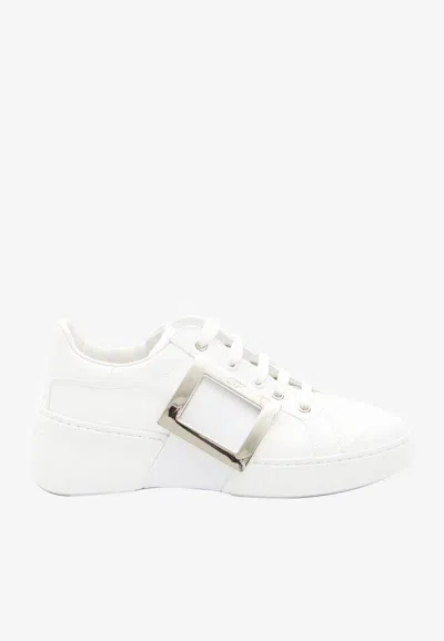 Roger Vivier Viv' Skate Leather Low-top Sneakers In White