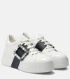 Roger Vivier Viv Skate Leather Platform Sneakers In White