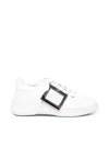 Roger Vivier Viv Skate Leather Sneakers In White