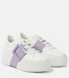 Roger Vivier Elegant Leather Skate Sneakers With Patent Toe In Green