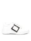 Roger Vivier Viv Skate Leather Sneakers In White