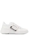 Roger Vivier Viv' Skate Leather Sneakers In White