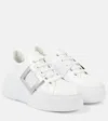 Roger Vivier Viv' Skate Leather Sneakers In White