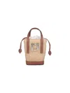 Roger Vivier Mini Shoulder Bag With Raffia Body In Beige