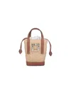 Roger Vivier Mini Shoulder Bag With Raffia Body In Sand