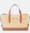 Roger Vivier Viv' Skate Small Raffia Tote Bag In Neutrals