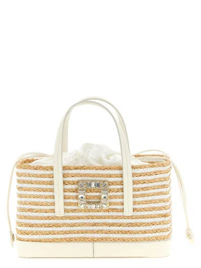 Roger Vivier Viv Skate Small Shopping Bag In Neutral