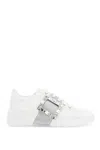 Roger Vivier White Viv Skate Sneakers With Rhinestone Buckles In White