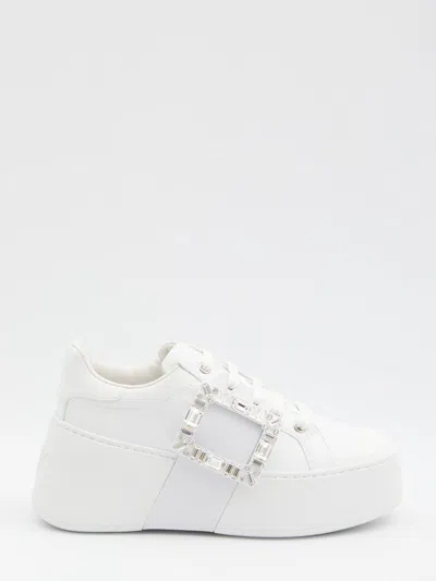 Roger Vivier Viv' Skate Sneakers In White