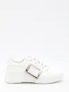 Roger Vivier Viv' Skate Leather Low-top Sneakers In White
