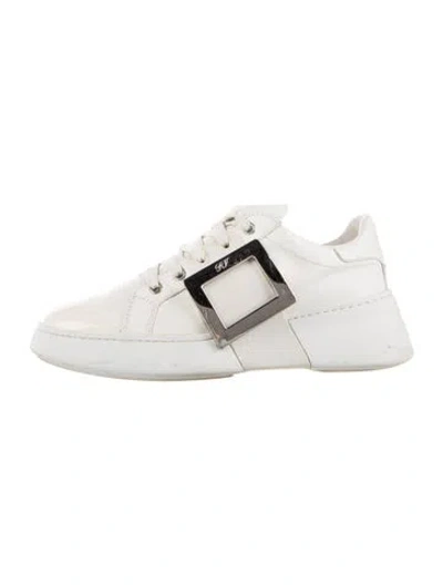 Pre-owned Roger Vivier Viv' Skate Sneakers In White