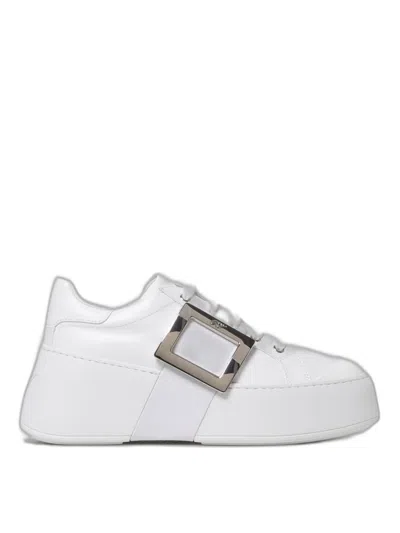 Roger Vivier Viv' Skate Sneakers In White