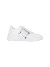 Roger Vivier Viv' Skate Leather Sneakers In White