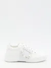 Roger Vivier Viv Skate Crystal-embellished Rubber-trimmed Leather Sneakers In Yellow
