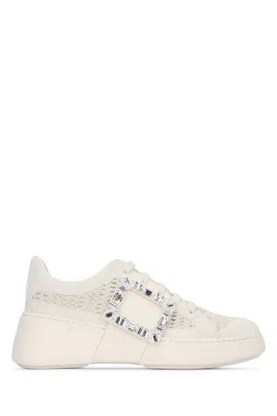 Roger Vivier Viv Skate Strass Buckle Mesh Sneaker In Multi